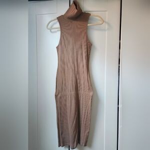 Zara Turtleneck 90s Sleeveless Knit Midi Dress